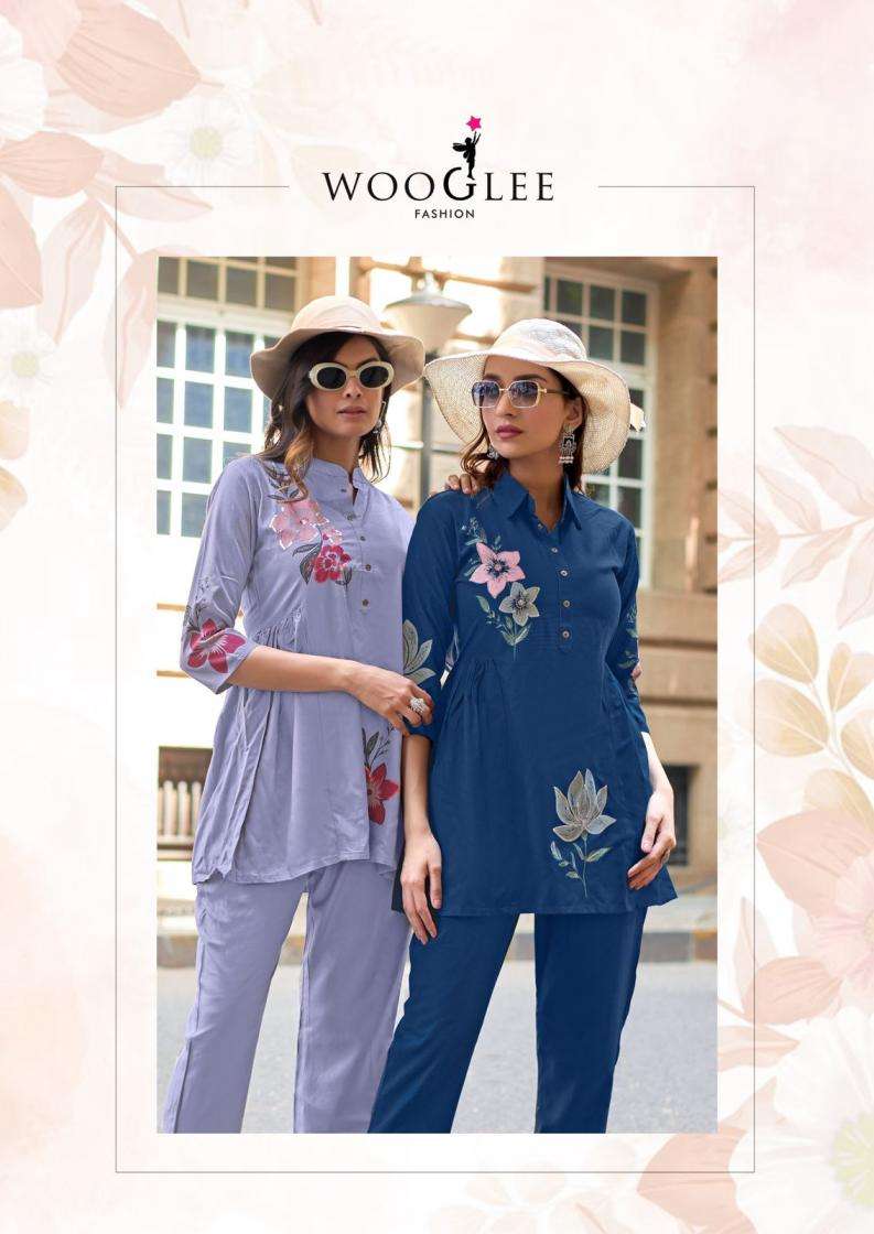 wooglee presents tulip vol 3 rayon slub fully stitch stylish co-ord sets