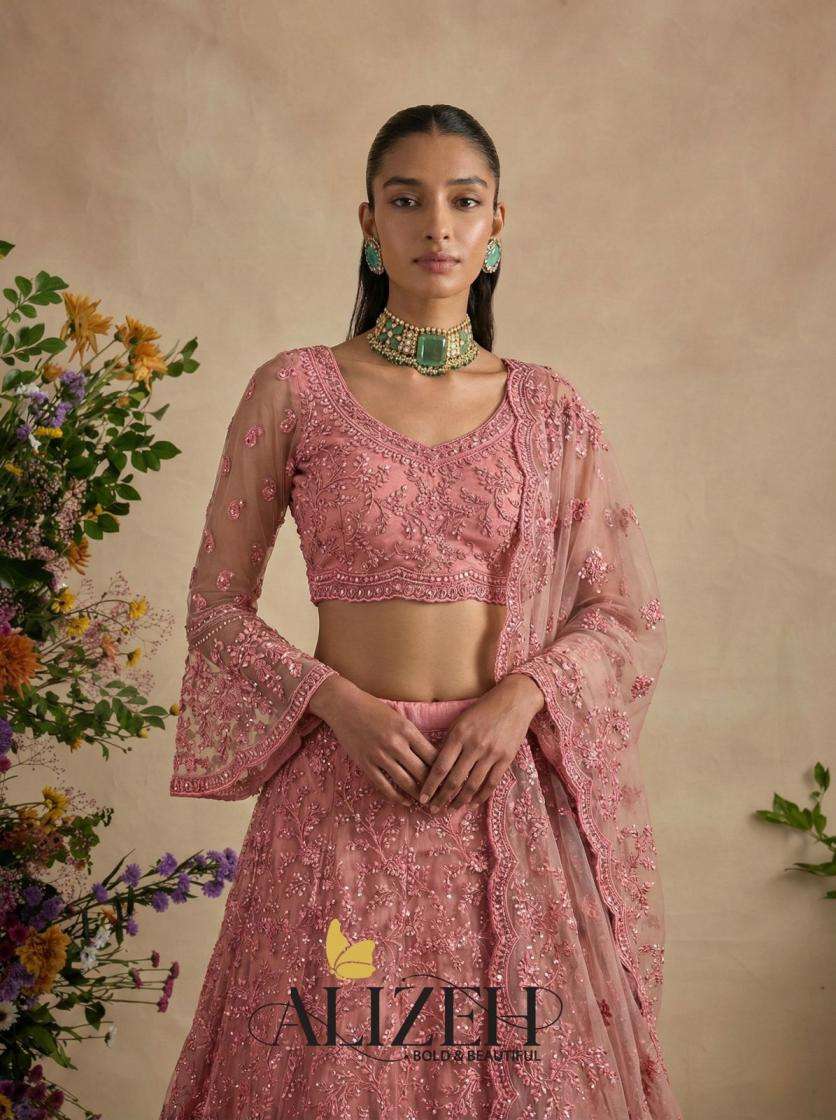 alizeh 1082 butterfly net engagement lehenga for bride