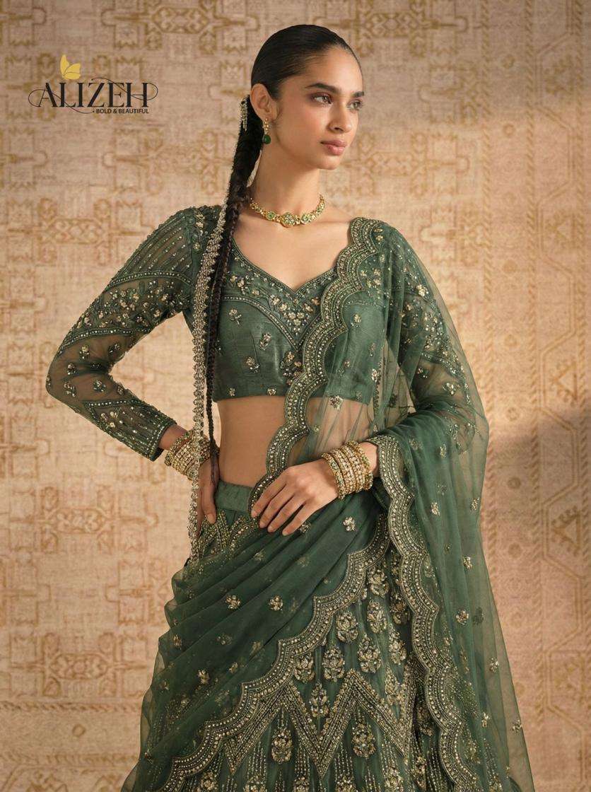 alizeh 1084 colours wedding special butterfly net chaniya choli