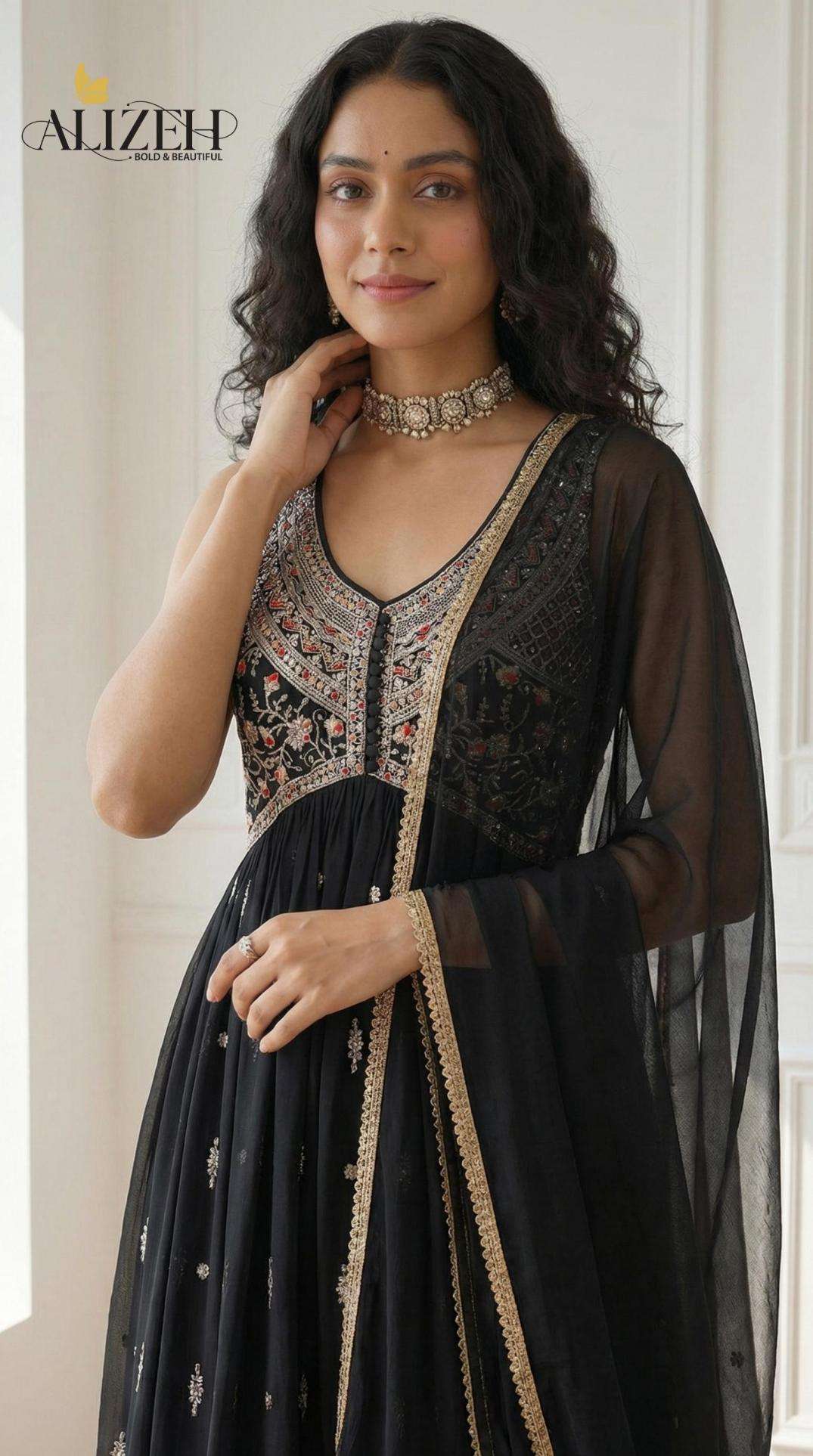 alizeh 7062-7065 georgette readymade pakistani party wear 3pcs dress
