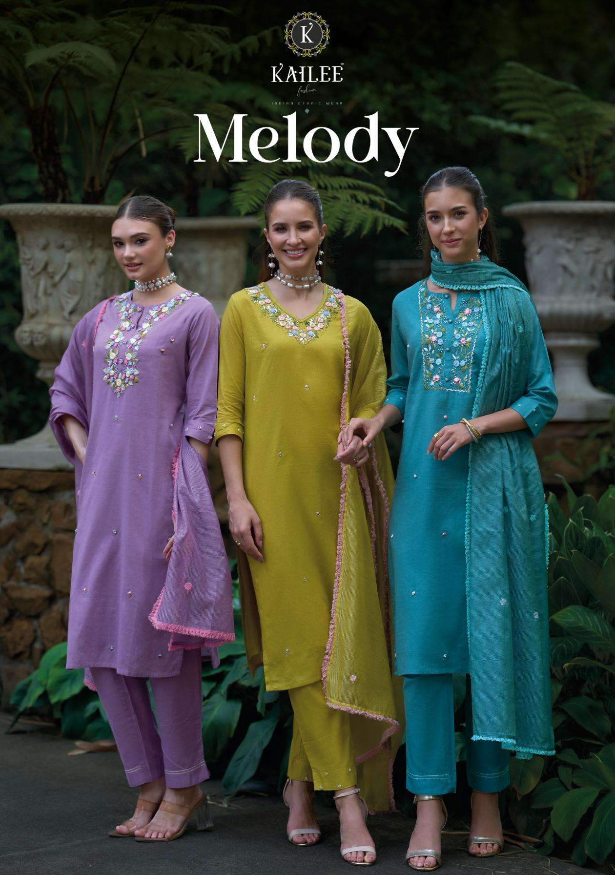kailee fashion presents melody readymade exclusive cotton festive 3pcs dress