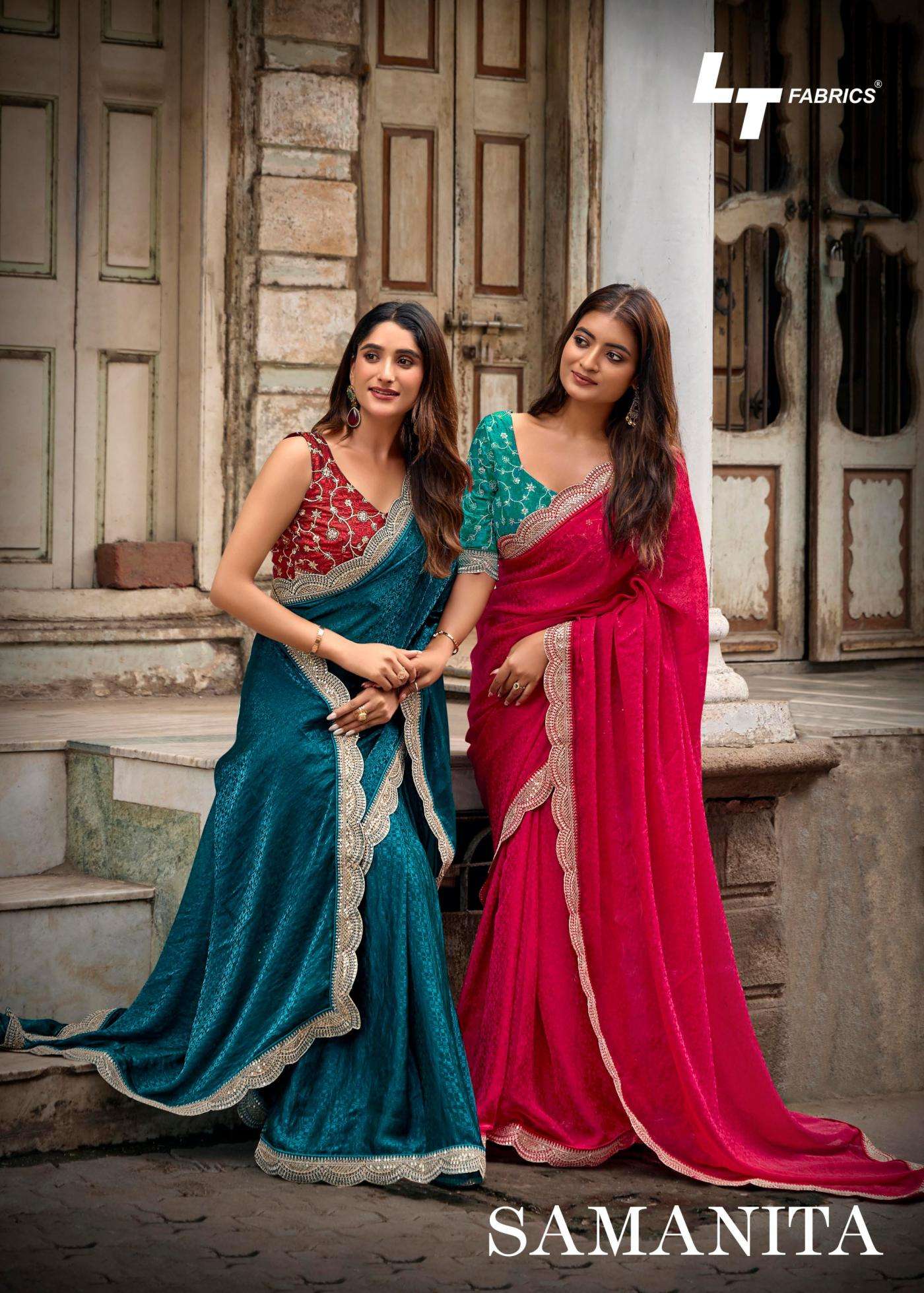 kashvi creation presents samanita malai silk shop trendy embroided sarees