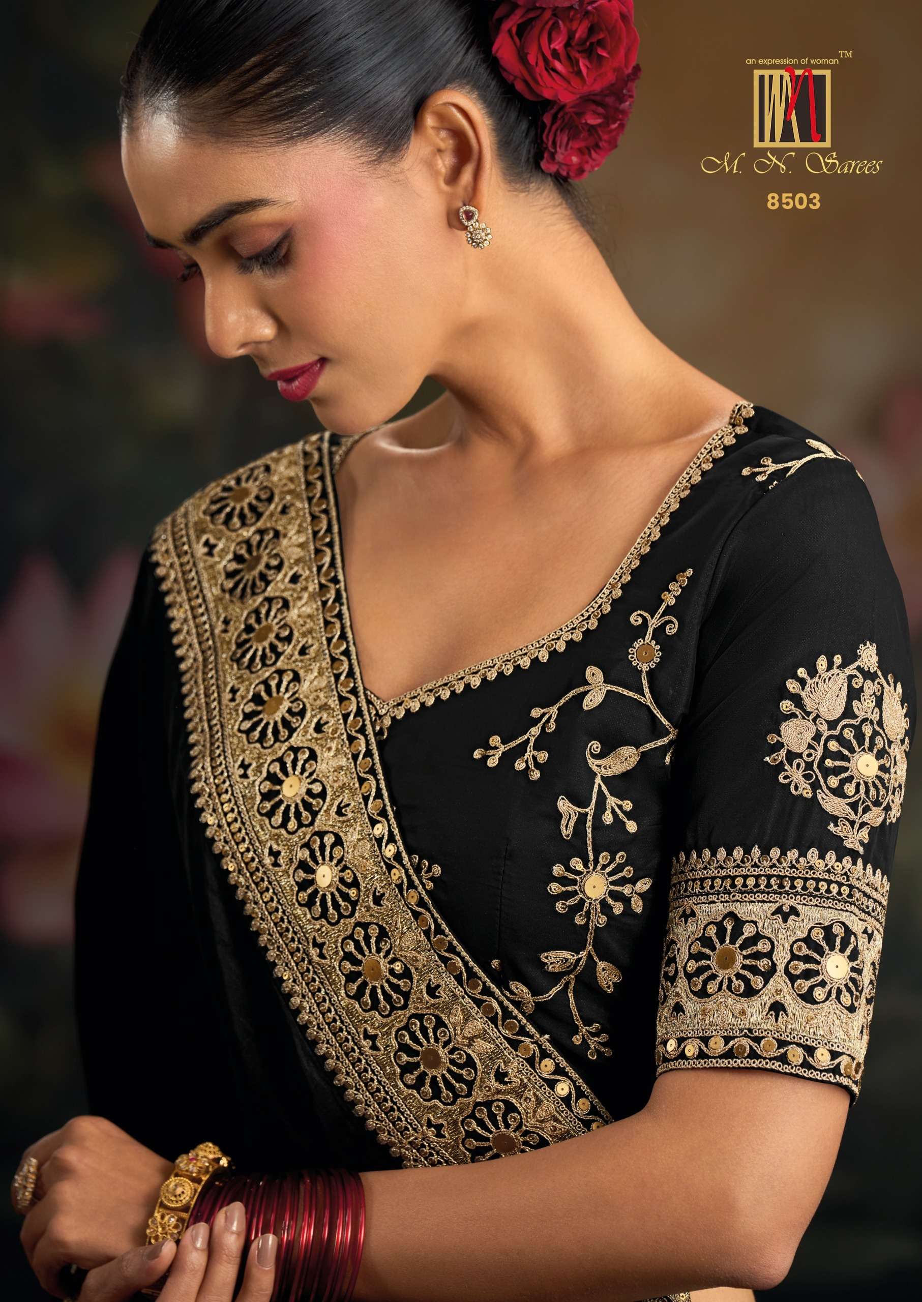 MN PRESENT 8500 SERIES BRIDAL DESIGNER WEDDING WEAR SAREES CATALOG WHOLESALER AND EXPORTER IN SURAT