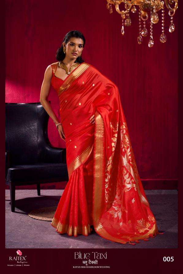 rajtex presents blue texi elegant style satin linen handloom sarees