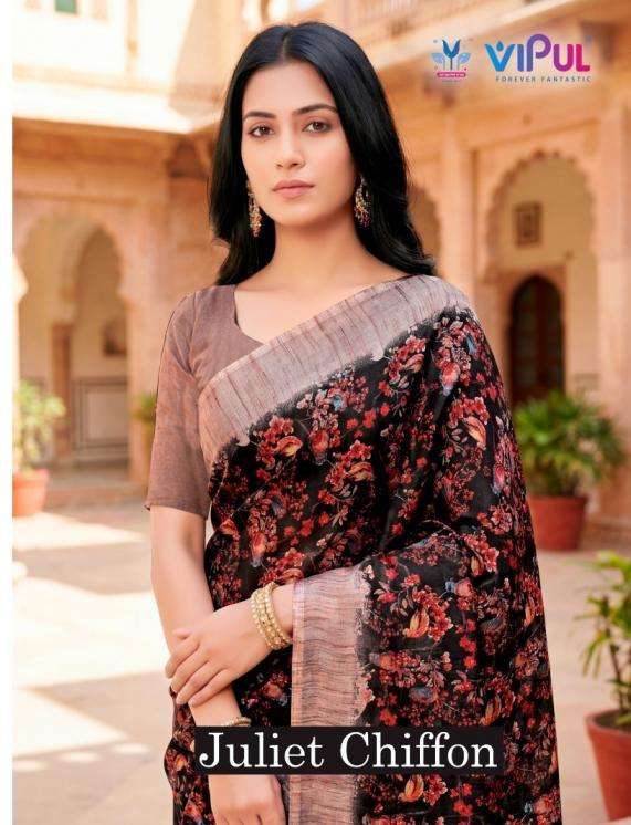vipul fashion presents juliet chiffon 35498 fancy casual wear saree