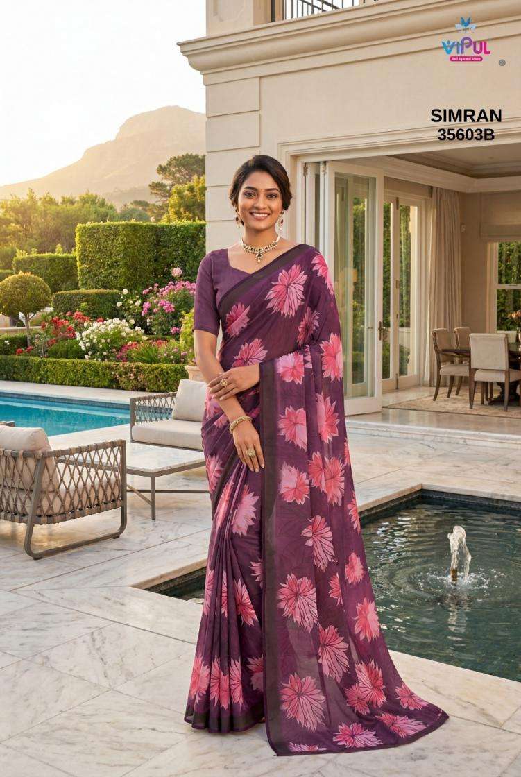 vipul fashion presents simran 35603 georgette flower printed sarees