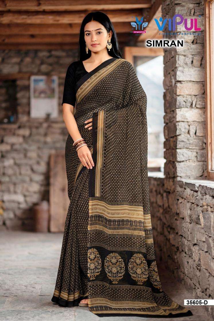 vipul fashion presents simran 35605 amazing georgette printed sarees