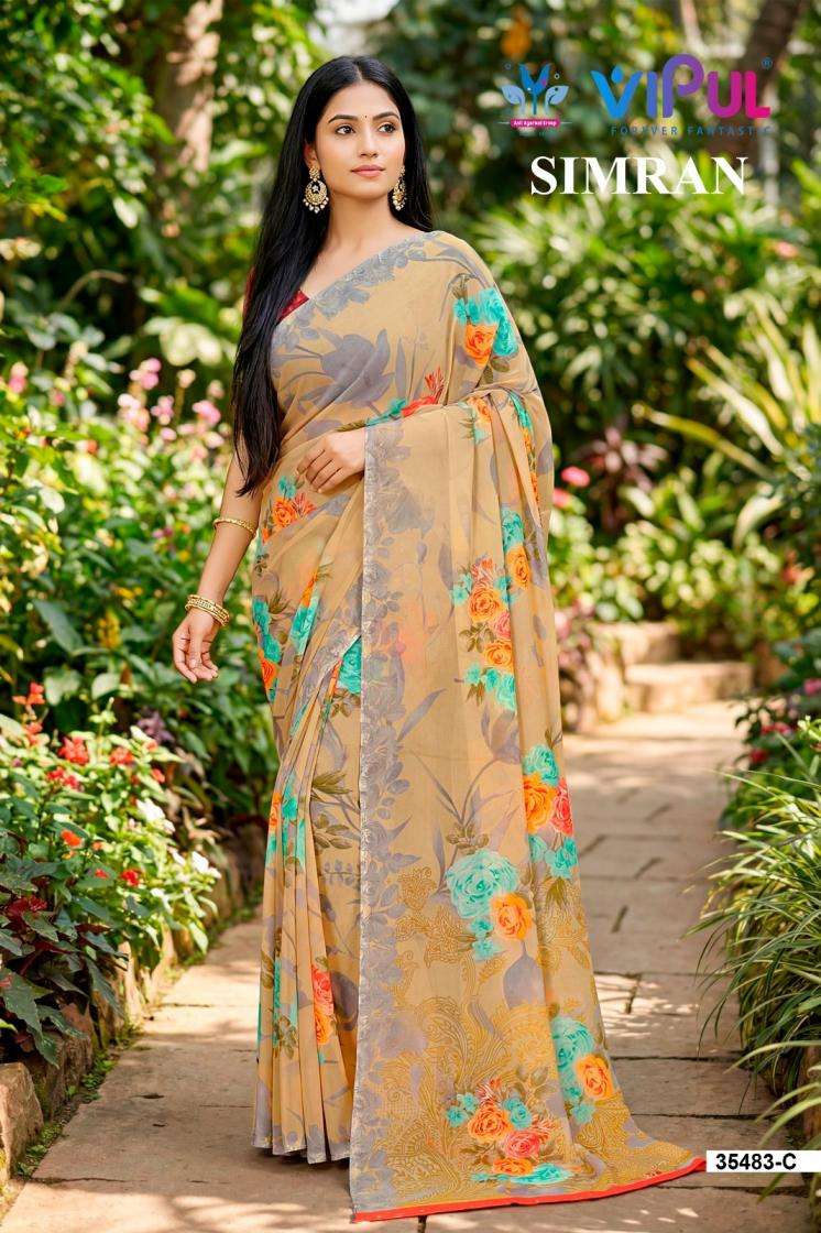 vipul presents simran 35483 georgette latest saree collection