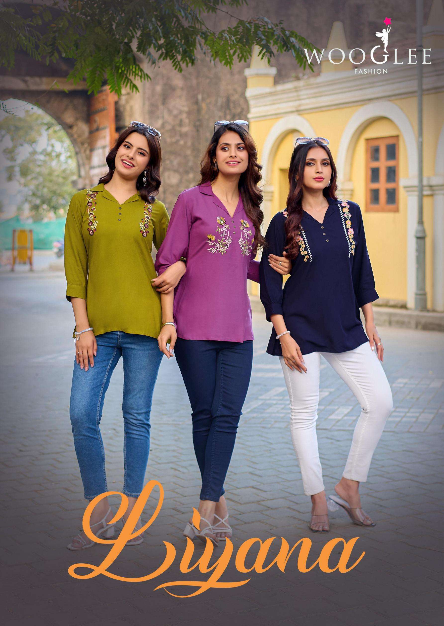 wooglee presents liyana rayon fully stitch classic western tops 