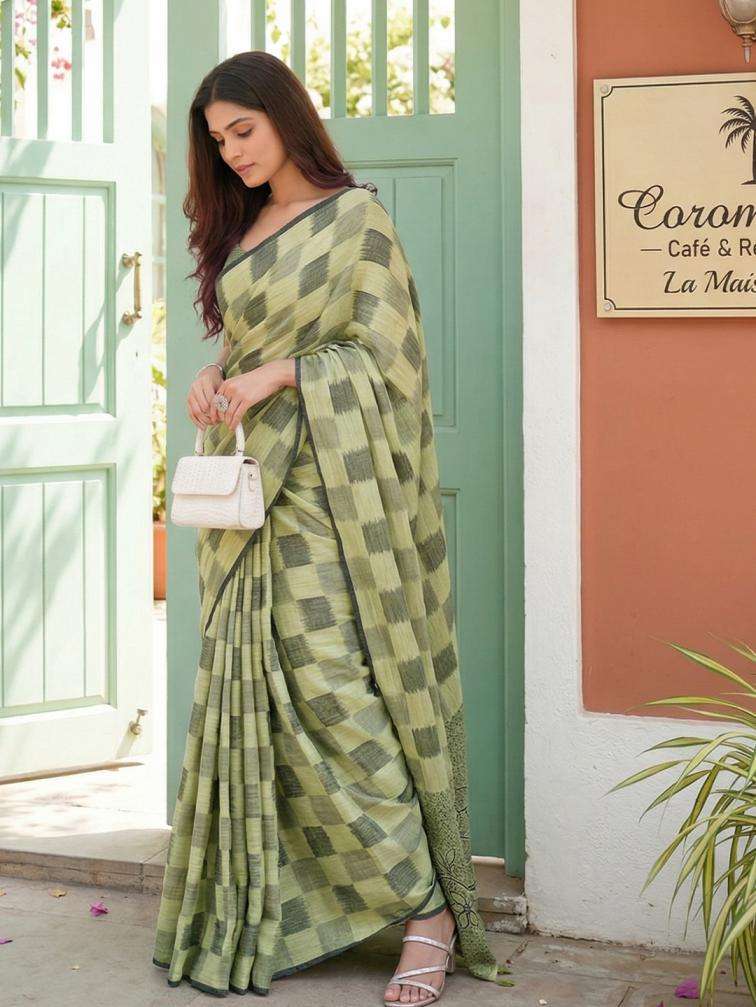 Astita Presents Vanya Fancy Linen Cotton Sarees Catalog Wholesaler And Exporter 