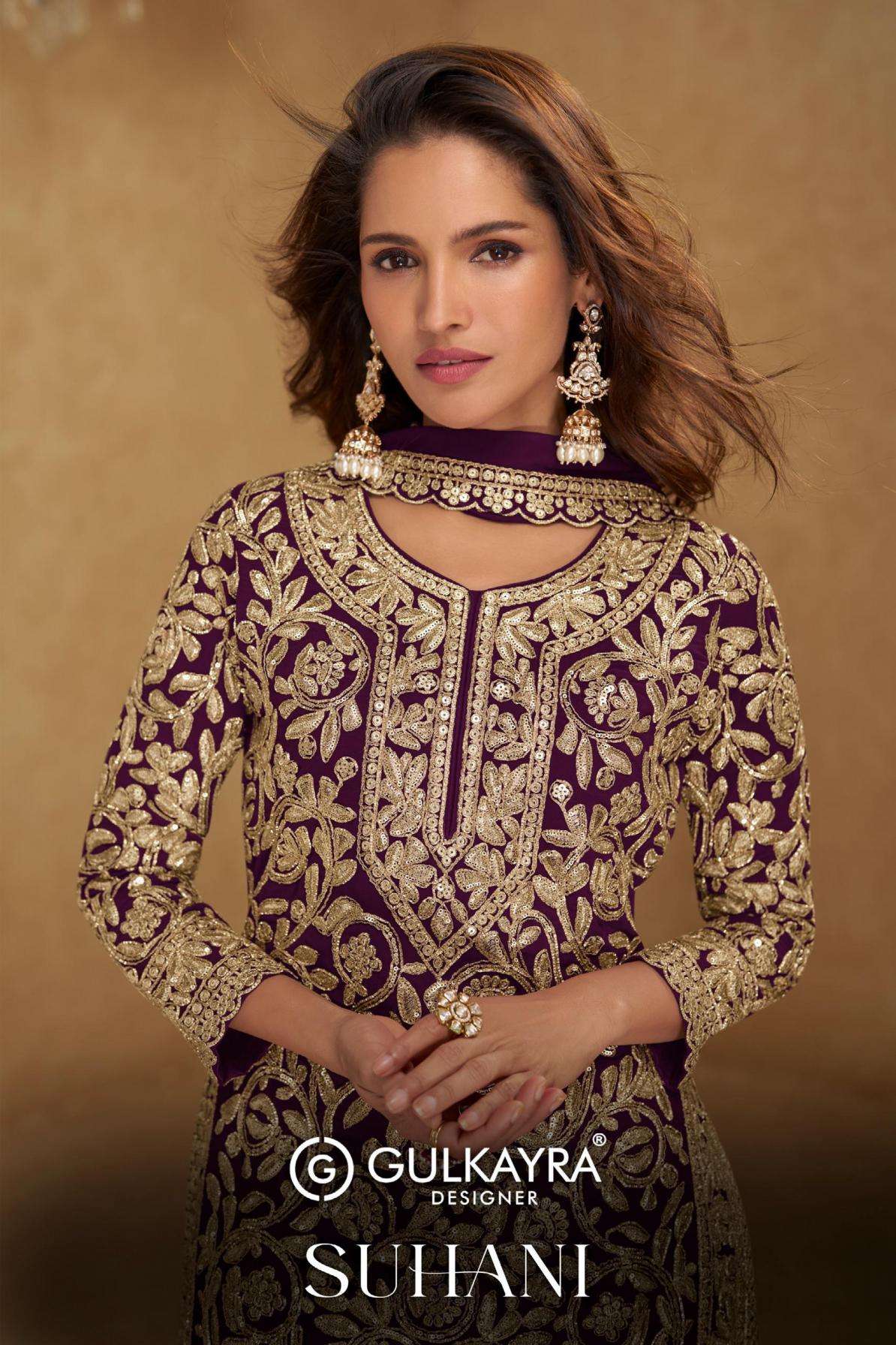 Gulkayra Designer Presents Suhani Georgette Fully Stitch Plazzo Style Dress Catalog Wholesaler And Exporter 