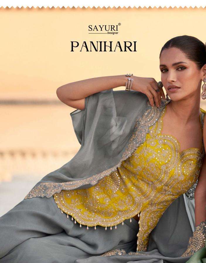 Sayuri Designer Presents Panihari Chinon Silk Full Stitch Plazzo Jacket Style Western 3pcs Dress Wholesaler And Exporter 