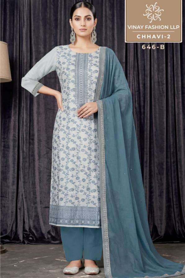 vinay kuleesh presents chhavi vol 2 viscose muslin salwar suit catalog