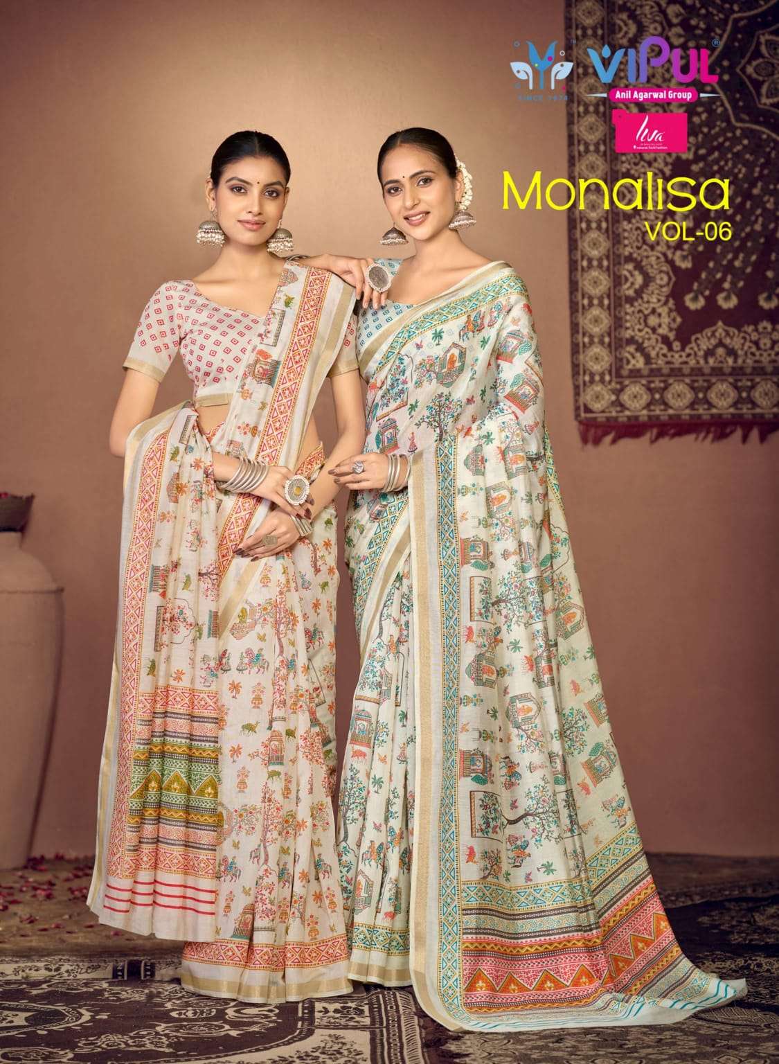 Vipul Presents Monalisa Vol-6 Wholesale Chanderi Silk Fabrics Ethnic Sarees Catalog Wholesaler and Exporter 
