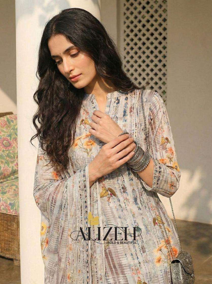 alizeh presents 7089-7094 cotton modern pakistani 3pcs dress