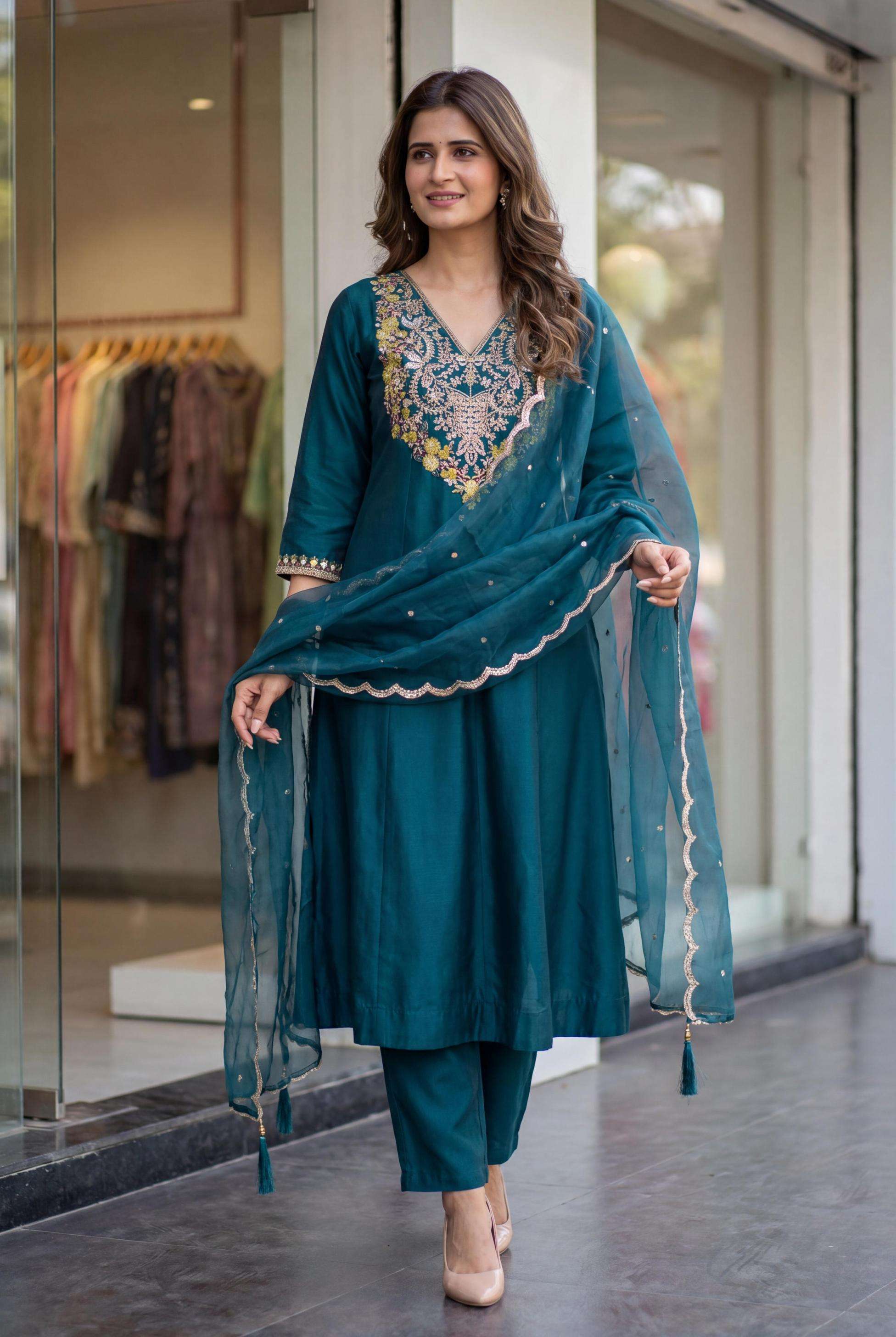 blue hills presents taj vol 1 roman silk amazing readymade plus size 3pcs suit