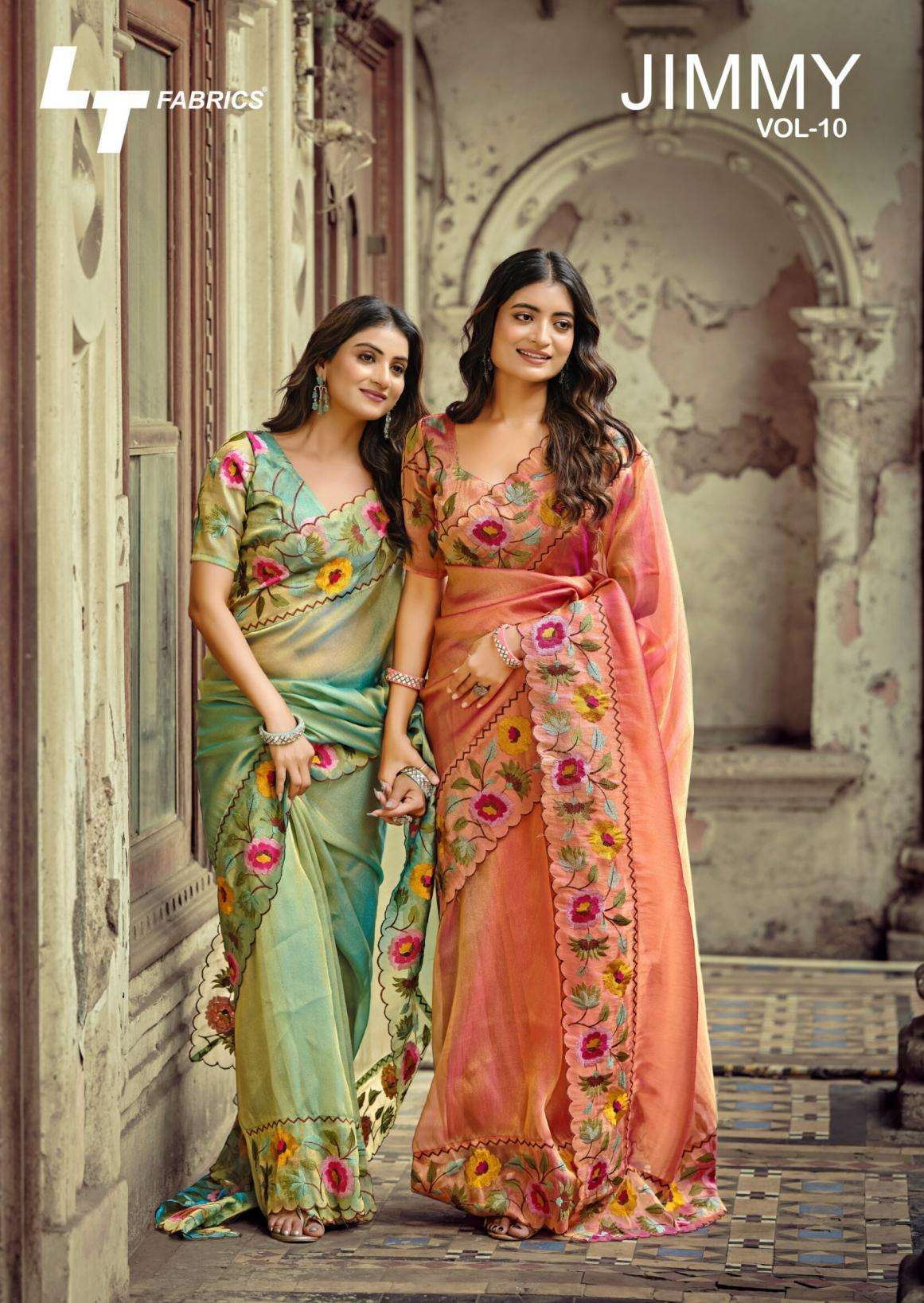 lt fashion presents jimmy vol 10 traditional design sarees catalog wholesaler