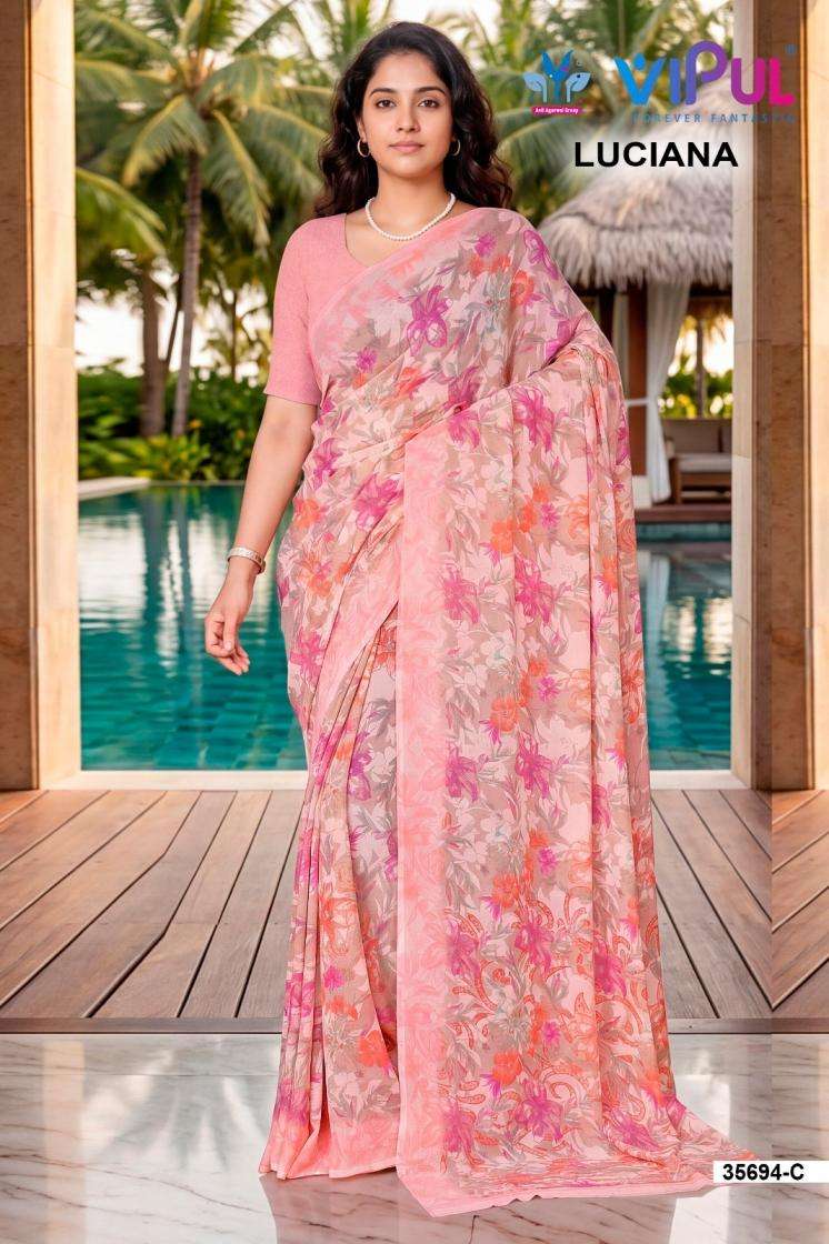 vipul fashion presents luciana 35674 wetless sarees
