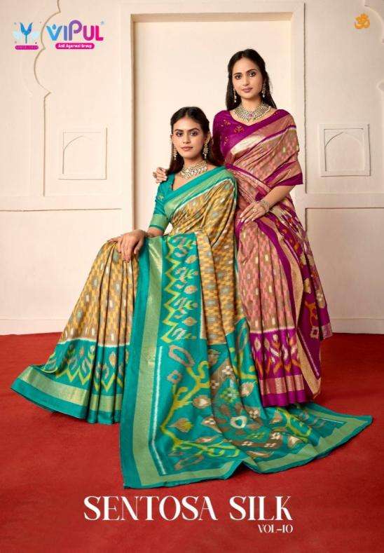 vipul presents sentosa silk vol 10 soft silk casual wear sarees