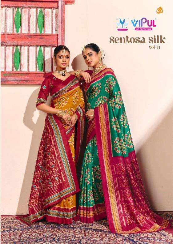 vipul presents sentosa silk vol 13 soft silk beautiful print saree