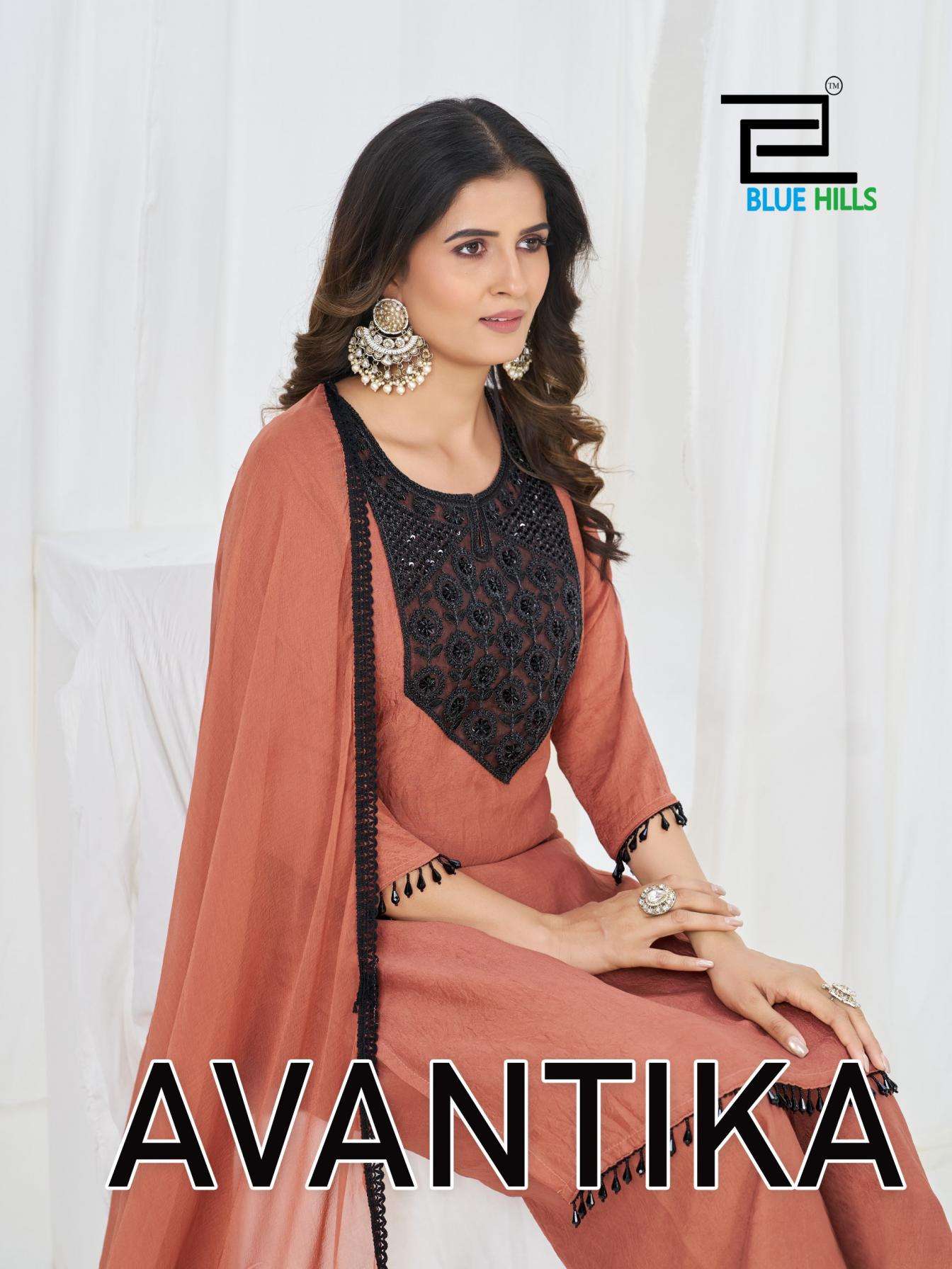 blue hills presents avantika readymade rangoli crush kurtis catalog 