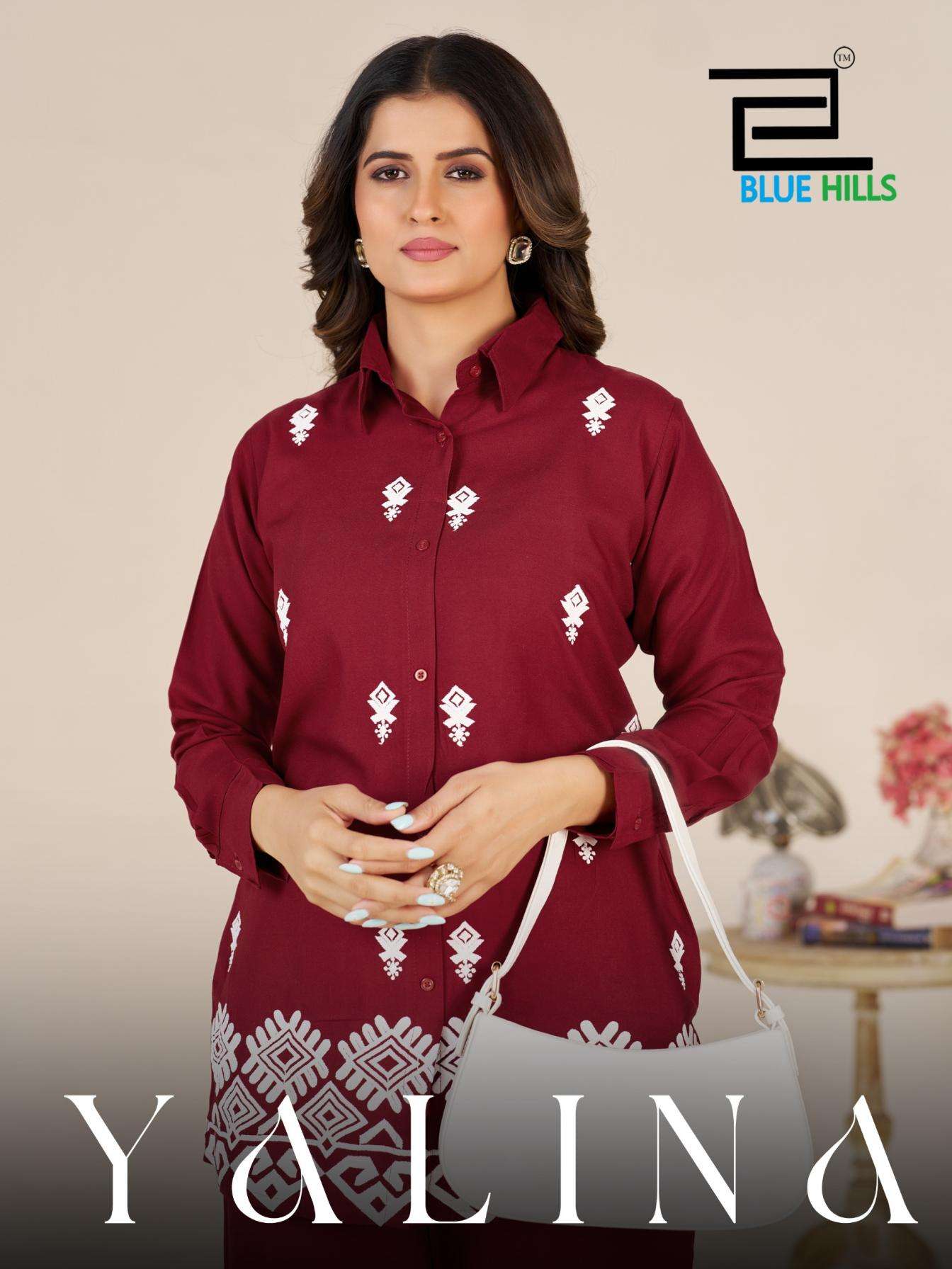 blue hills presents yalina readymade amazing rayon thread work co-ord set
