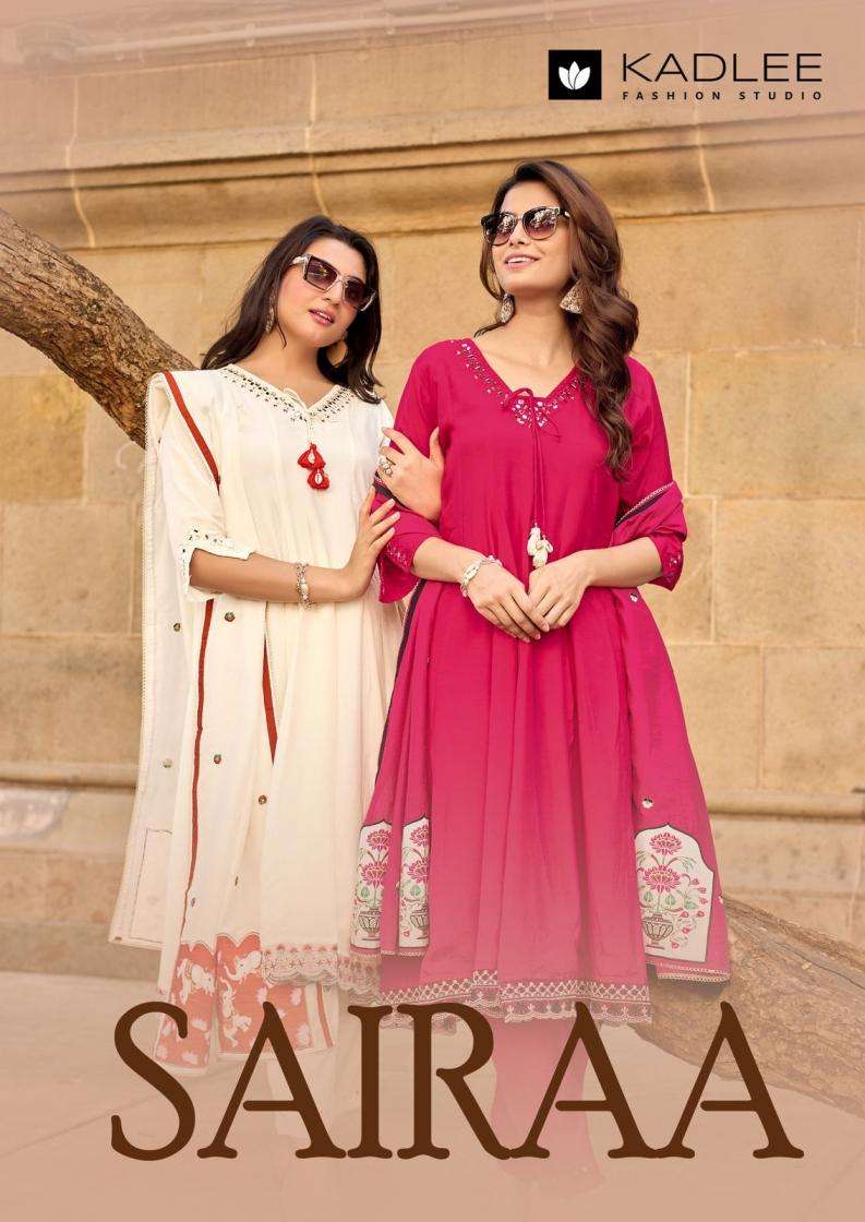 kadlee presents sairaa muslin fully stitch traditional suit for womens