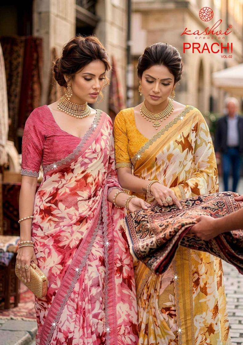 kashvi creation presents prachi vol 2 rimzim with cut work new design sarees