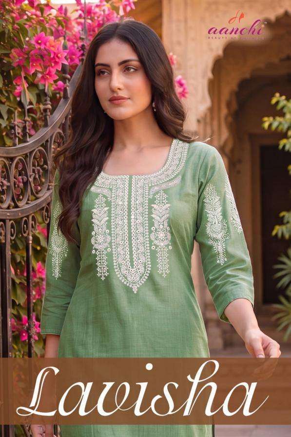 aanchi presents lavisha elegance vatican readymade embroided long kurti