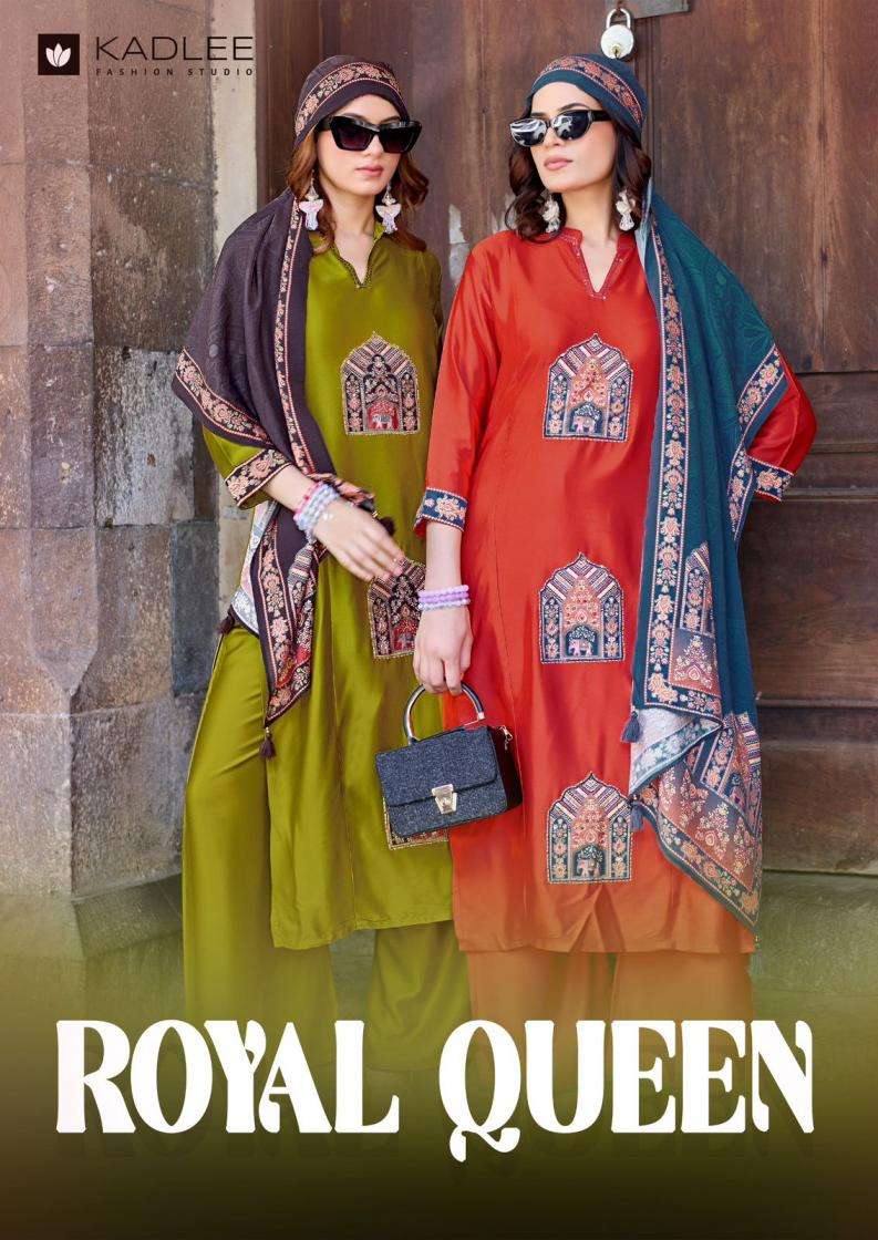 kadlee presents royal queen fully stitch gajji silk handwork 3pcs dress