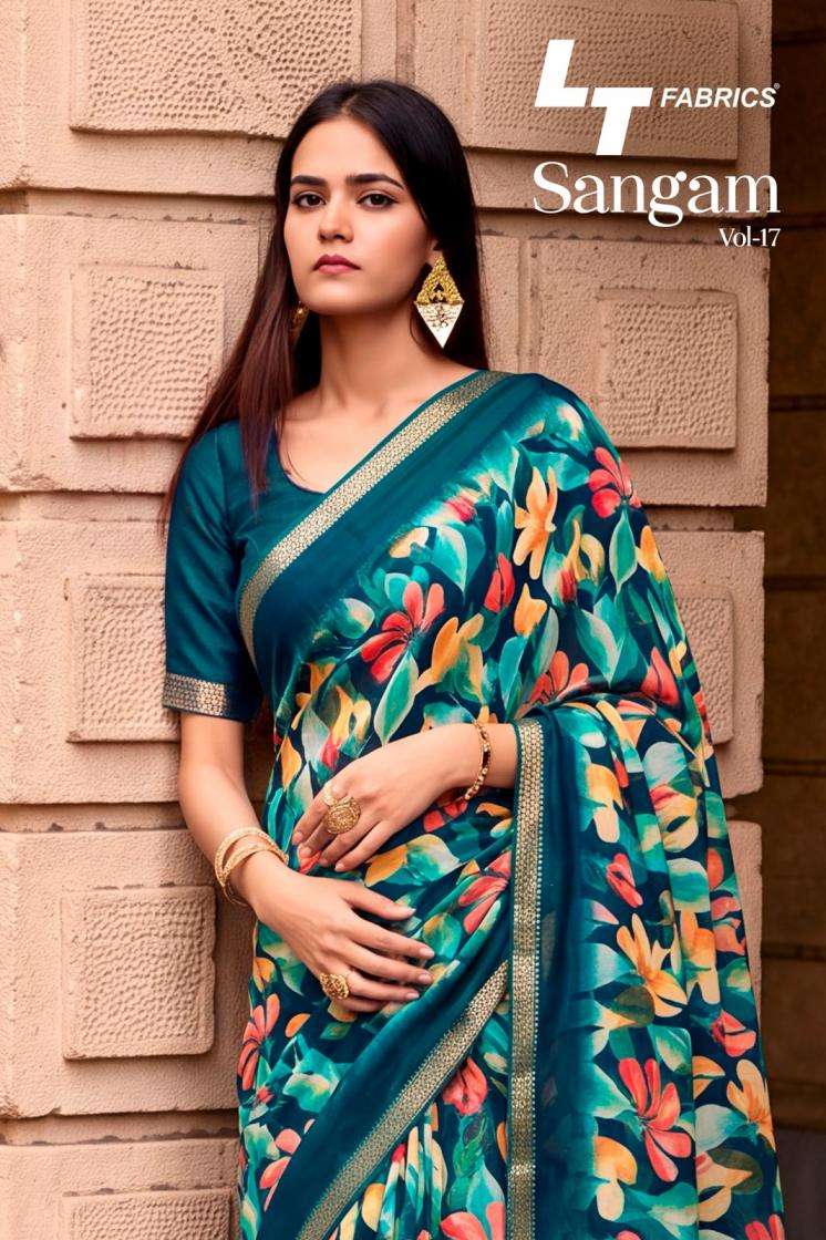 lt fashion presents sangam vol 17 micro unique printed sarees