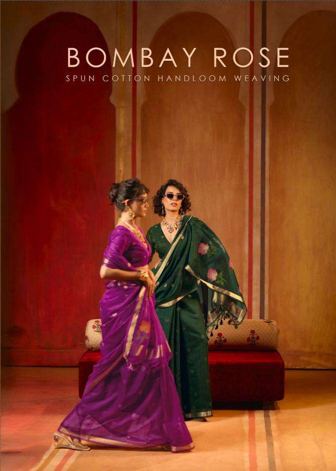 rajtex presents bombay rose munga cotton handloom weaving saree 
