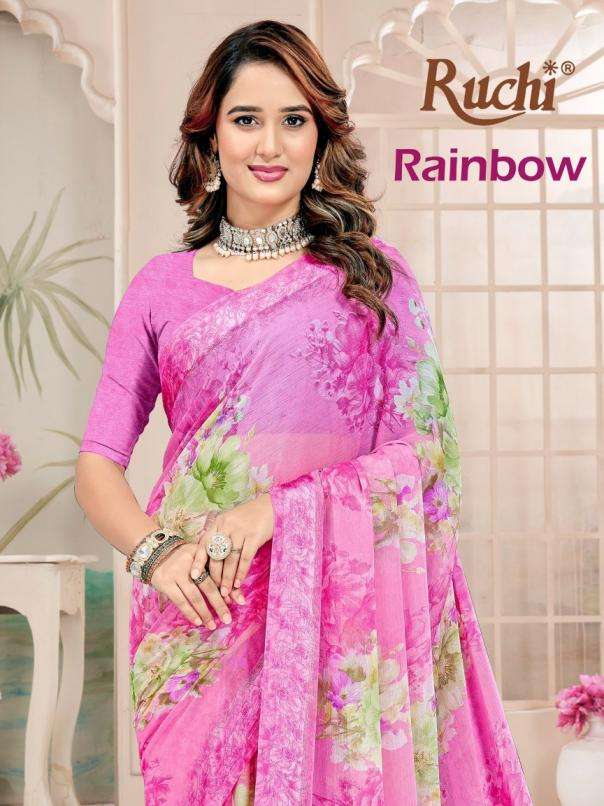 ruchi presents rainbow vol 9 chiffon unique saree wholesaler