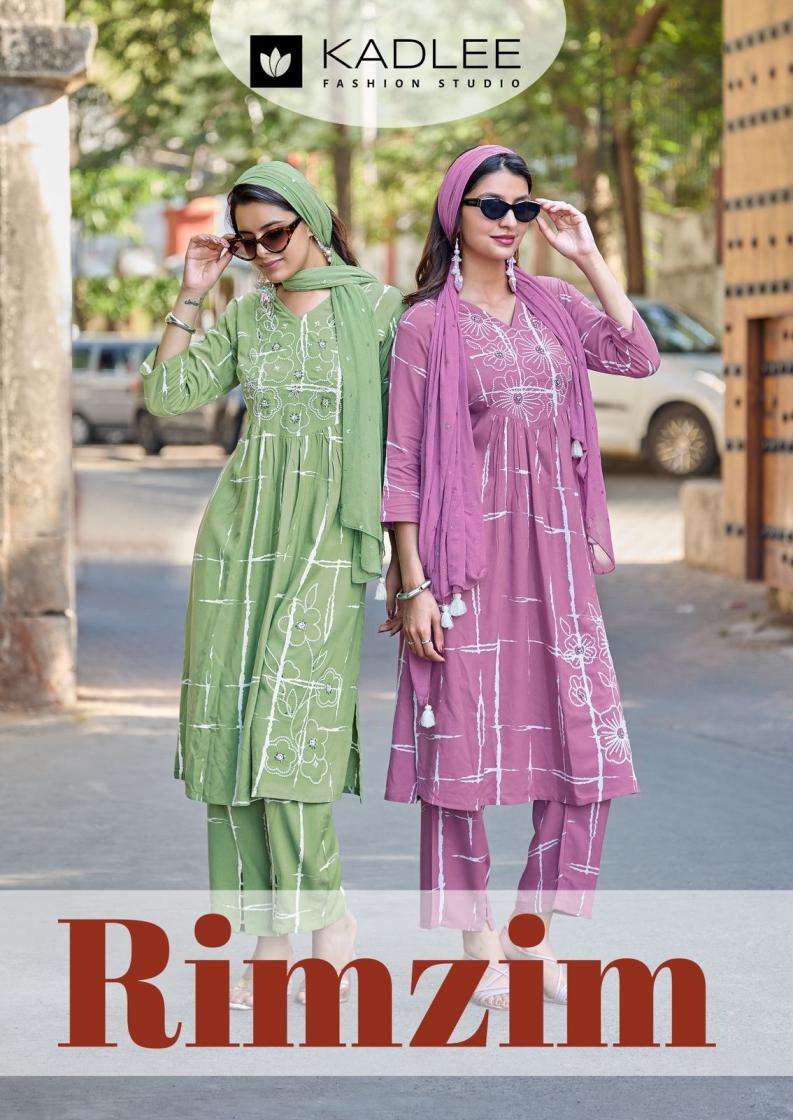 kadlee rimzim rayon print readymade classic 3pcs dress