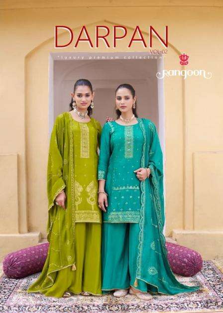 rangoon darpan vol 2 readymade dola russian jacquard ethnic plazzo dress