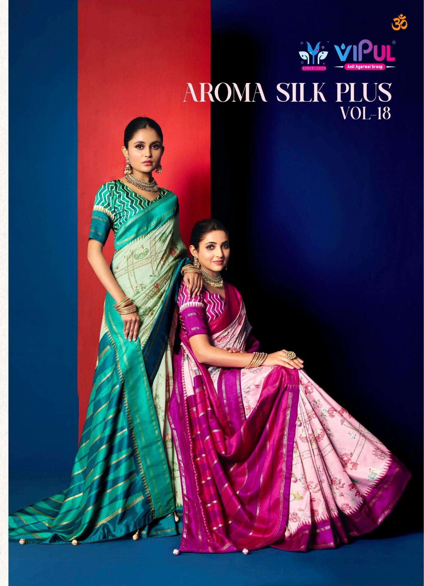 vipul aroma silk plus vol 18 casual wear fancy dola silk sarees 