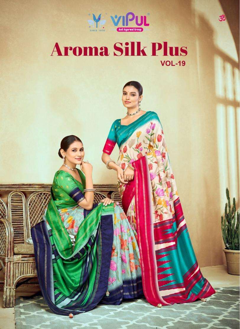 vipul aroma silk plus vol 19 casual wear fancy dola silk sarees