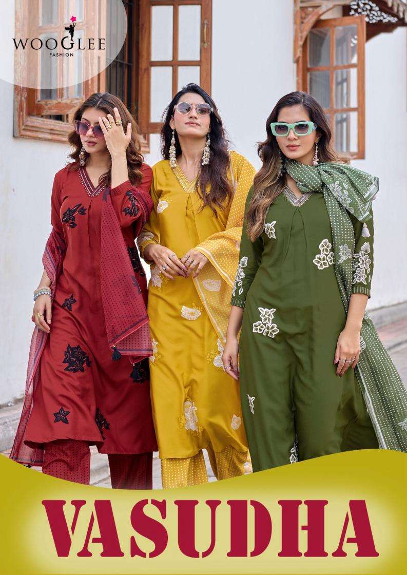wooglee vasudha rayon fully stitch kurti bottom with dupatta set 