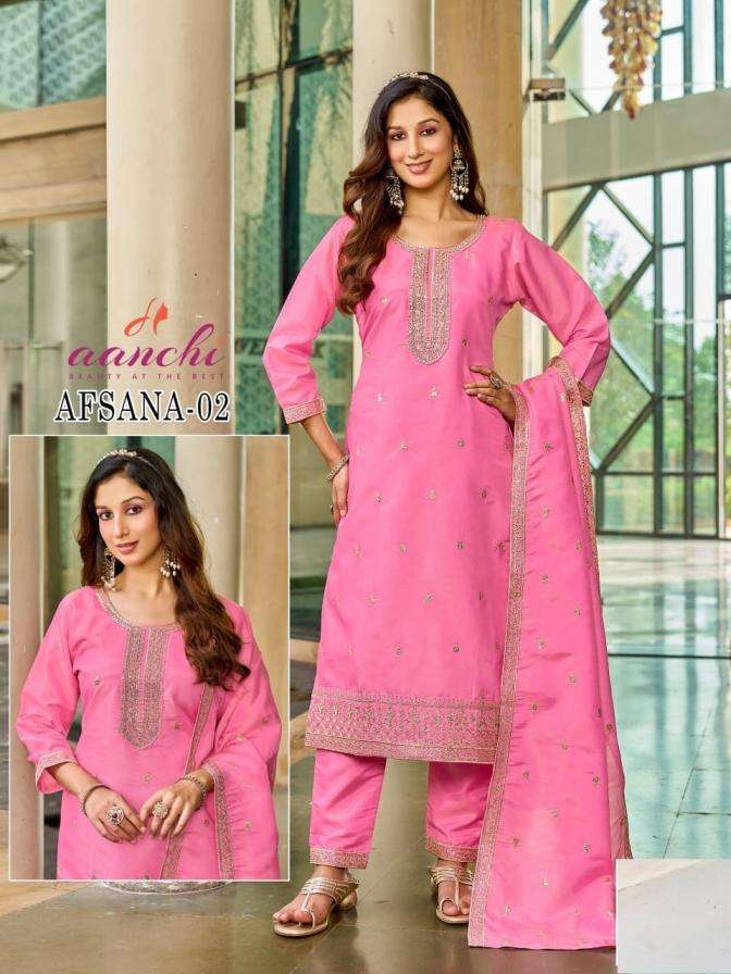 aanchi afsana 01-02 readymade cosmos shimmer combo 3pcs set 