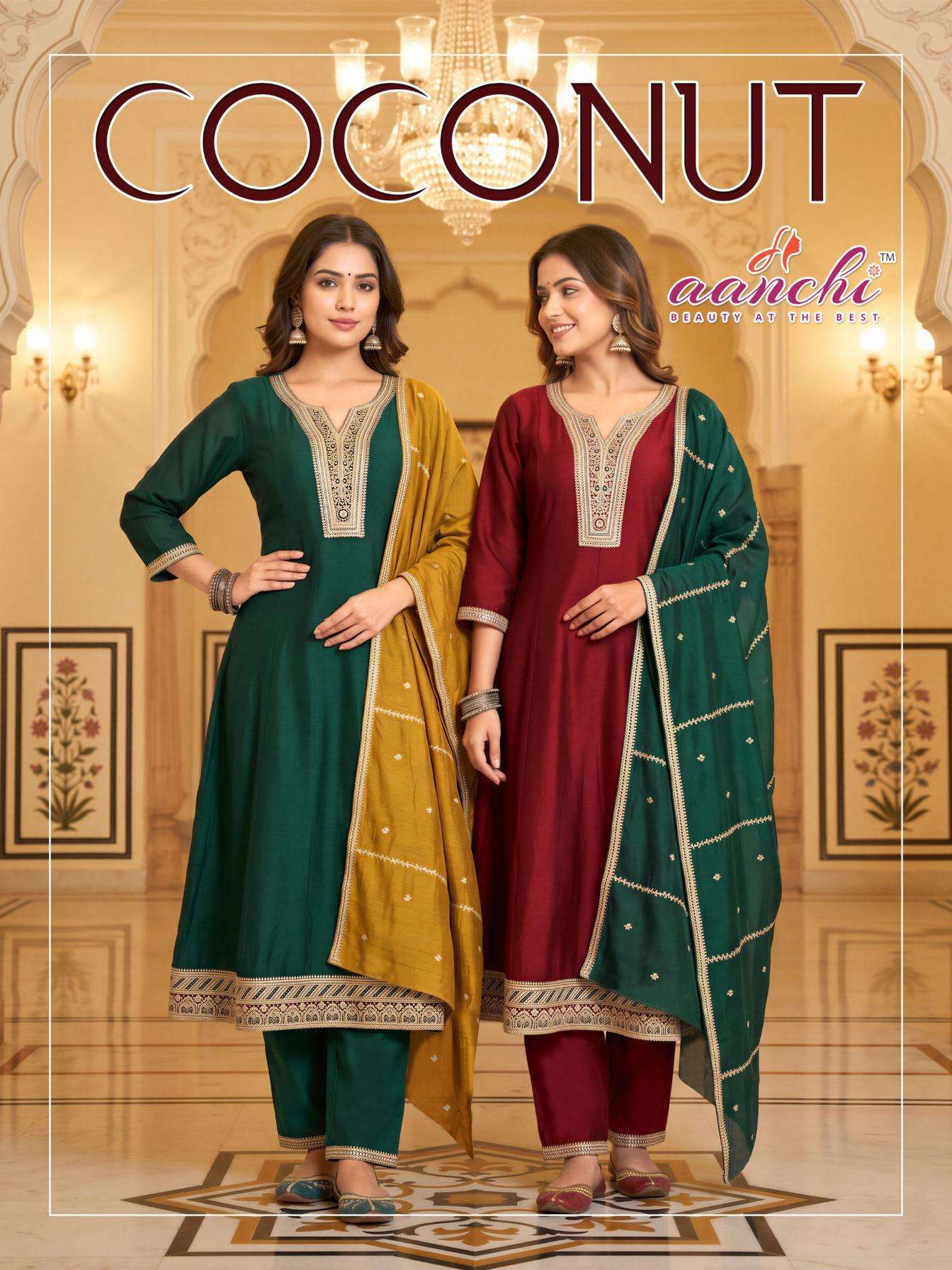 aanchi coconut readymade classic vichitra silk salwar kameez 