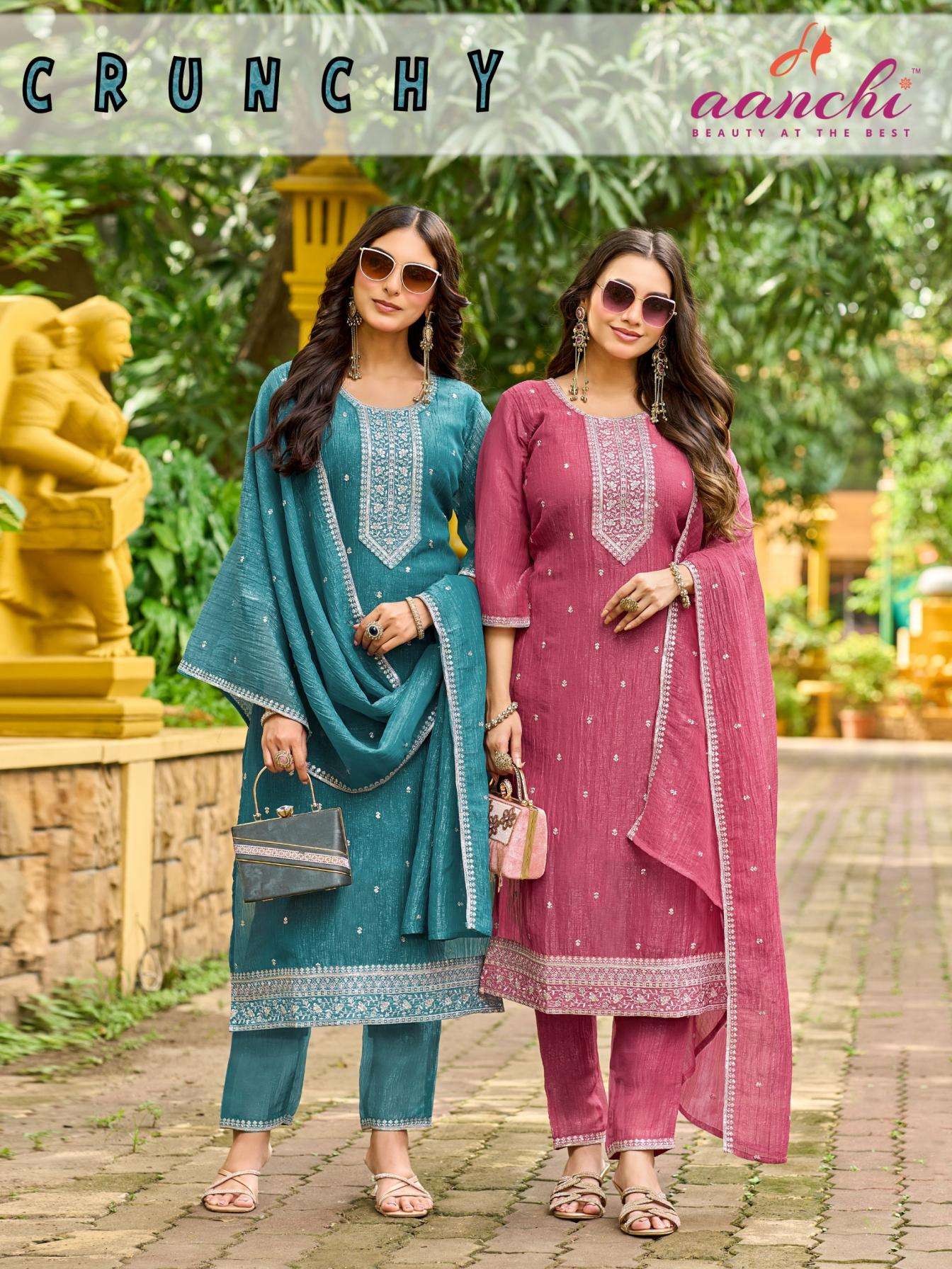 aanchi crunchy readymade hit design 3pcs dress