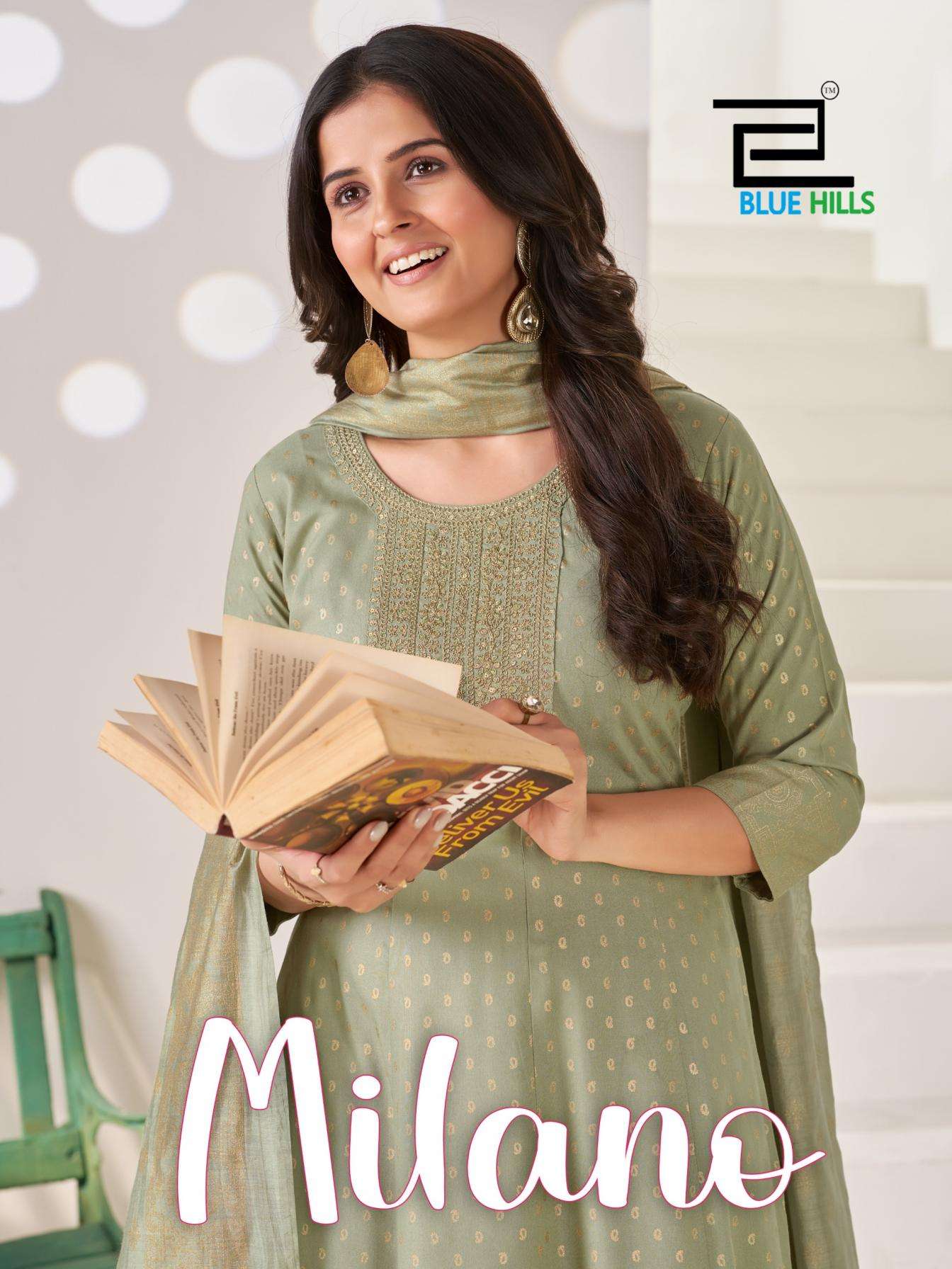 blue hills milano readymade rayon plus size ethnic 3pcs set