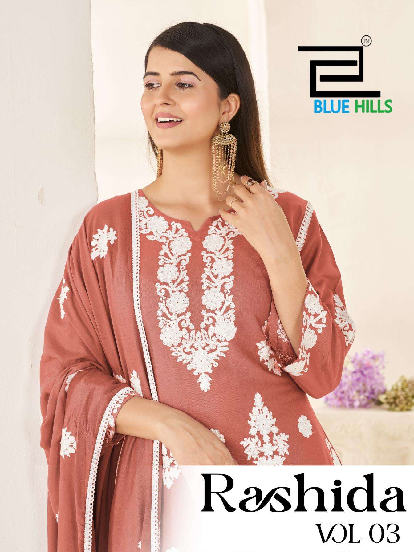 blue hills rashida vol 3 readymade attractive rayon combo plazzo 3pcs