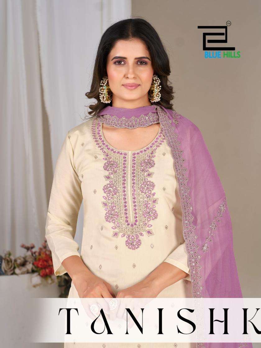 blue hills tanishk readymade roman silk classic combo 3pcs set