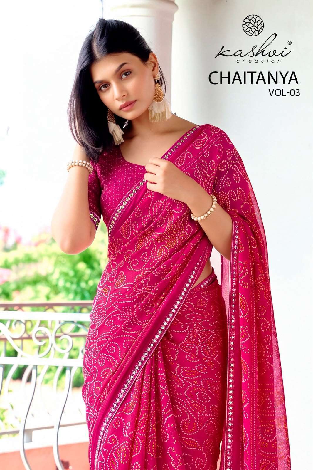 Kashvi Creation Chaitanya Vol 3 Daily Wear Georgette Saree Collection Wholesaler