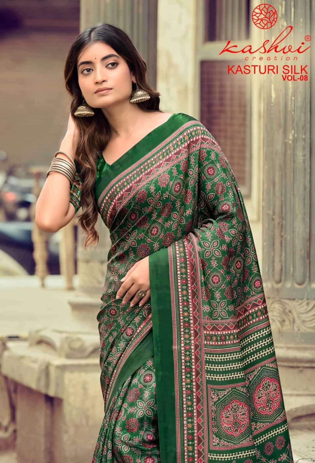 Kashvi Creation Kasturi Silk Vol 8 Women Wear Crape Saree Collection
