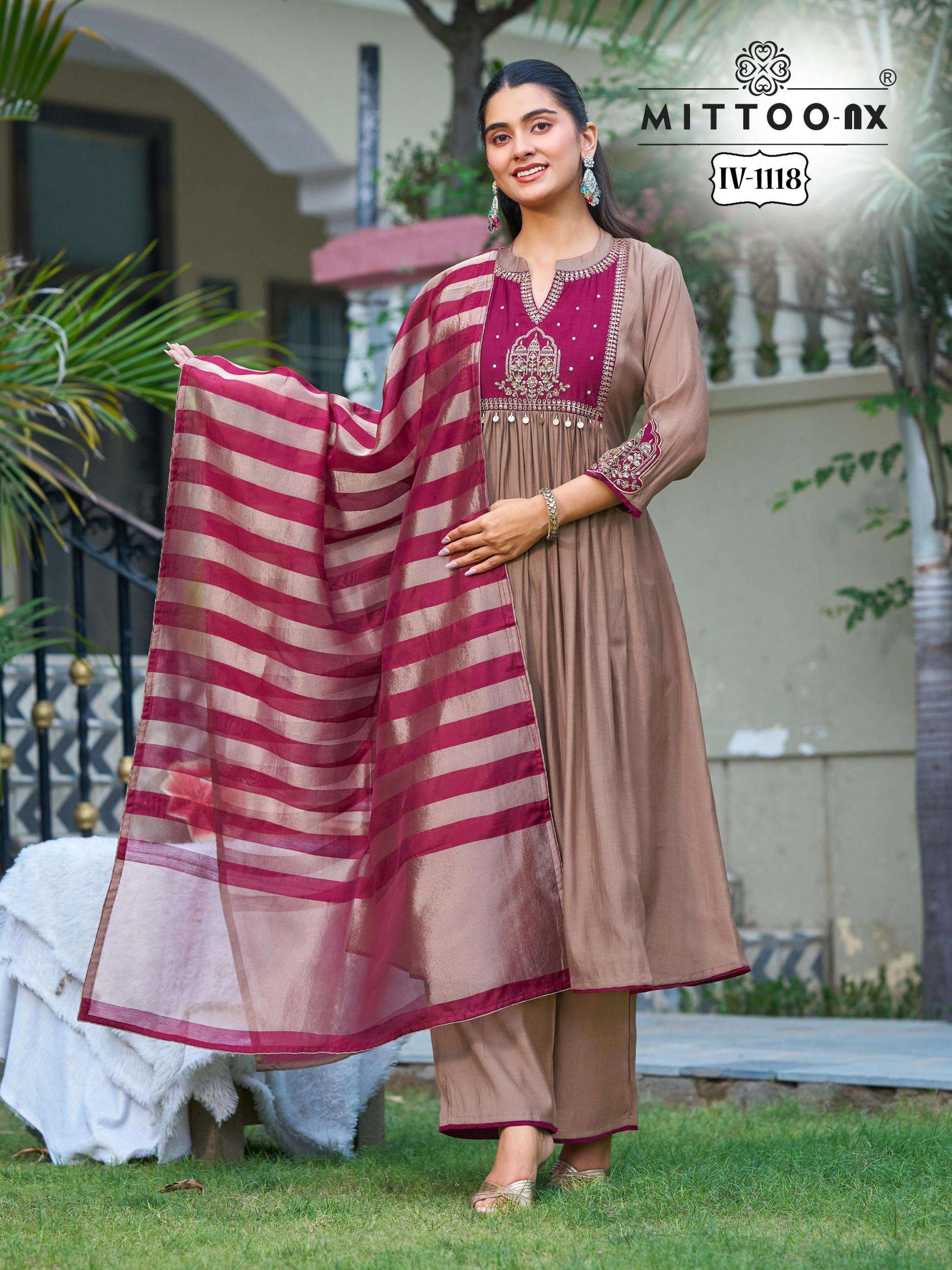 mittoo 1118 & 1119 unique full stitch mul chanderi combo 3pcs 
