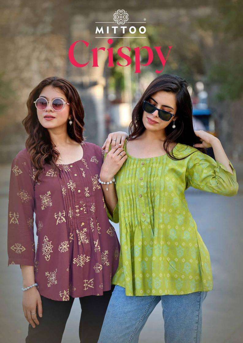 mittoo crispy rayon fully stitch stylish look short tops