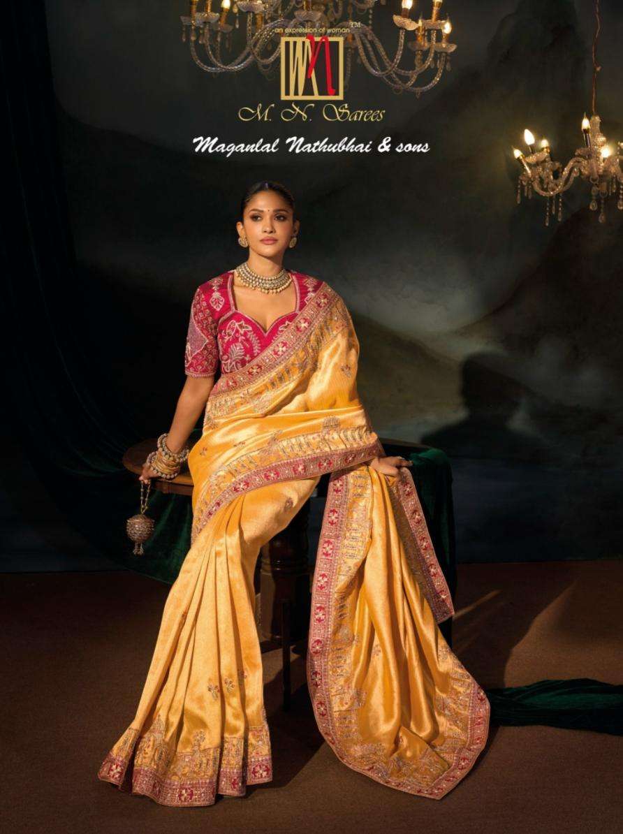 mn launch 8600 series fancy luxurious silk sarees with dupatta collection