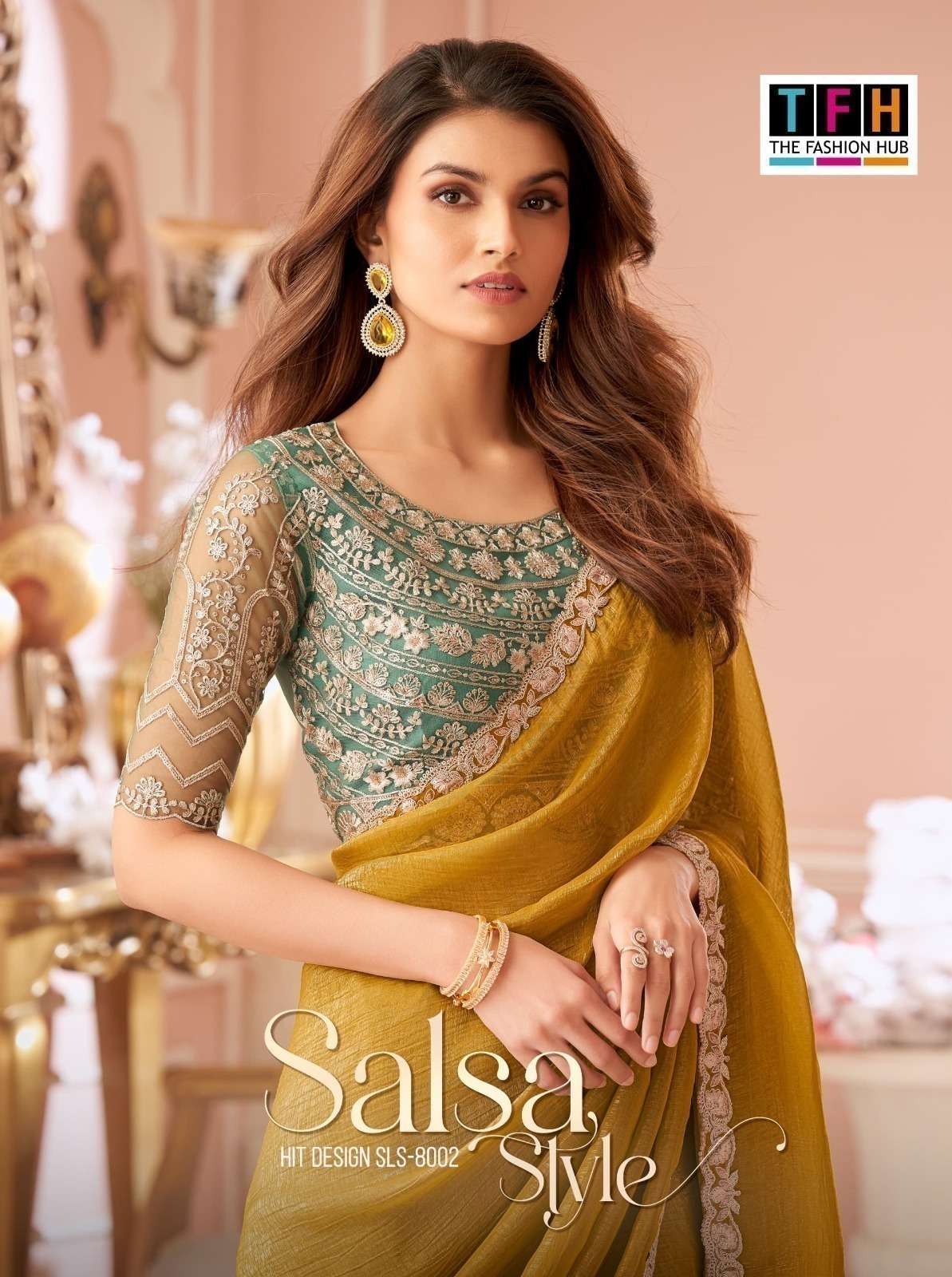 TFH Salsa Style Hits SLS 8002 Colors Party Wear Georgette Saree Collection Surat